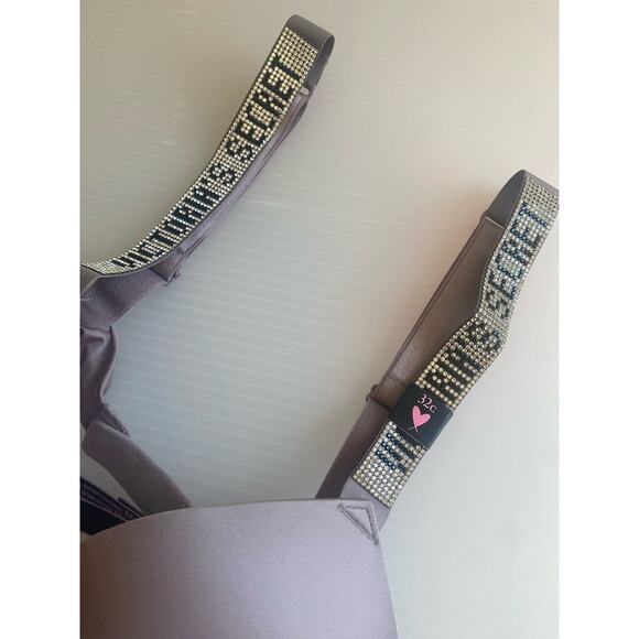 Victoria's Secret Womens Bra 32C Purple Very Sexy Push Up Satin Underwire Logo - Picture 5 of 11